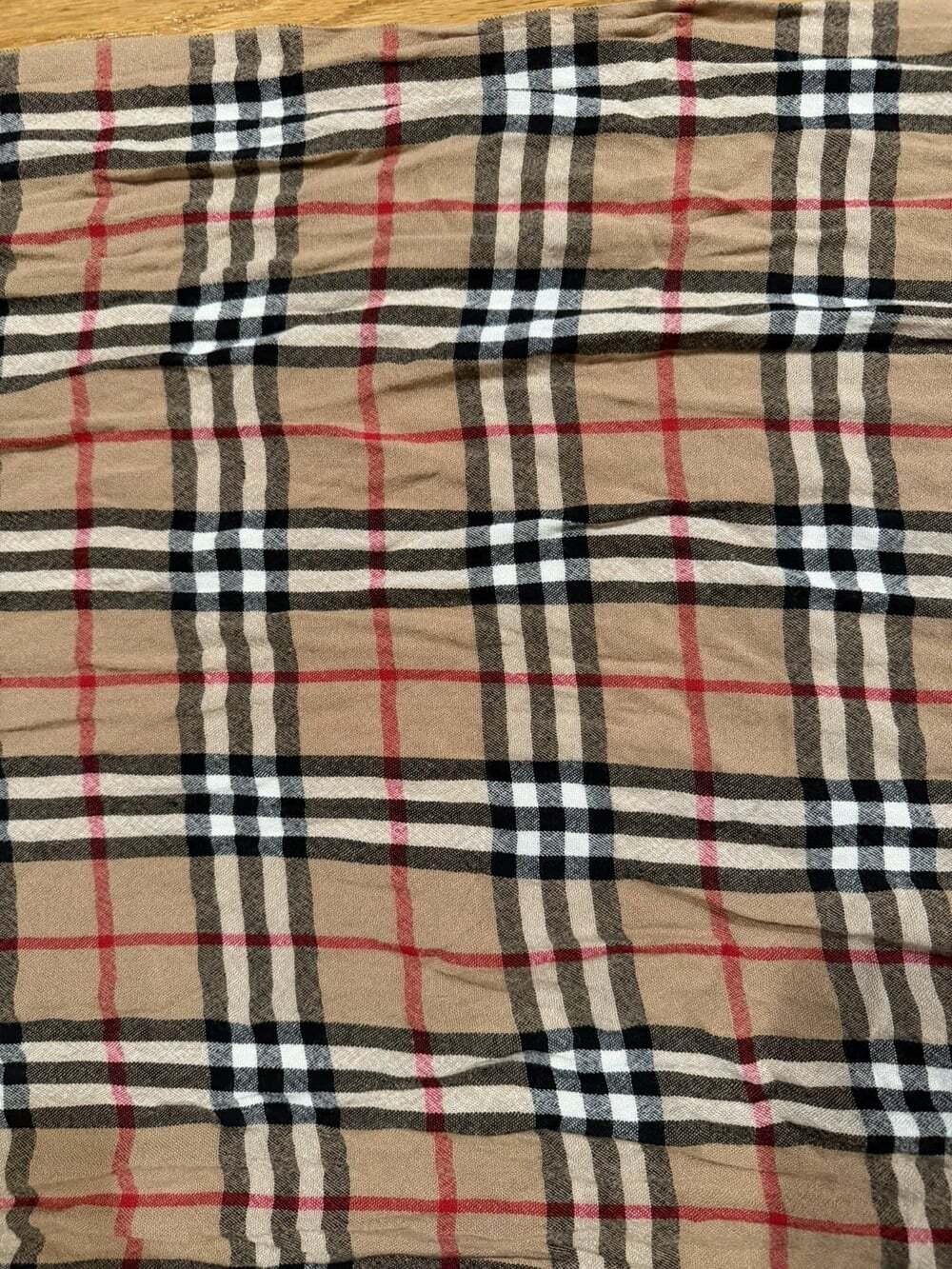 Burberry London Nova Check Plaid Lightweight Oversized Scarf Wrap 23x66 Fringe - Picture 8 of 12
